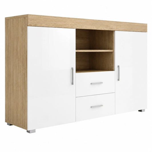 buffet-moderne-pour-salon-et-salle-a-manger-finition-sonoma-et-blanc-brillant-140x80x40-cm-iczxgc9347uv