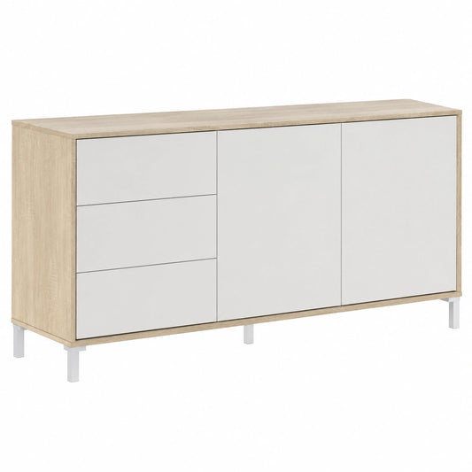 buffet-2-portes-3-tiroirs-chene-et-blanc-74x154x41-cm-rohsxe9331cp